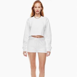 Aritzia TNA Cozy AF Fleece Cropped Sweatshirt